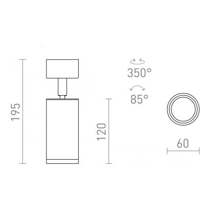 RED - Design Rendl - R13363 - Spotlight BELENOS 1xGU10/9W/230V