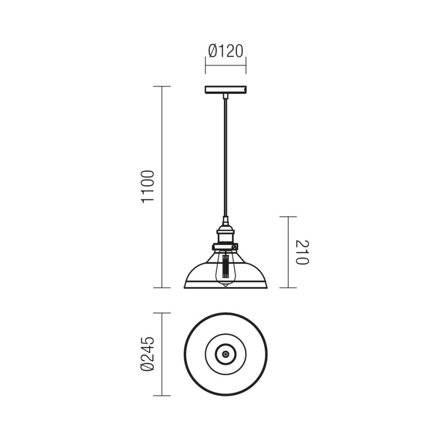 Redo 01-1002 - Hängeleuchte SAVILLE 1xE27/42W/230V