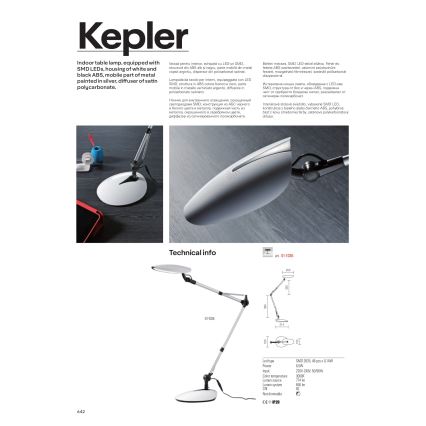 Redo 01-1036 - LED Tischlampe KEPLER LED/6,5W/230V weiß