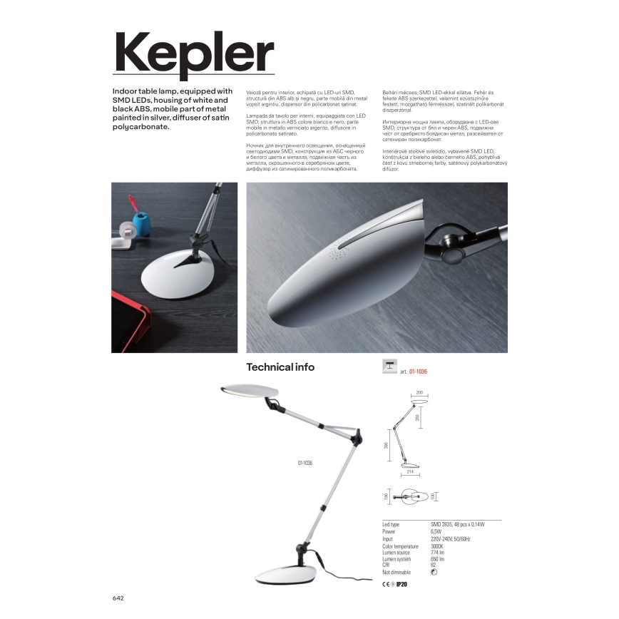 Redo 01-1036 - LED Tischlampe KEPLER VEIOZA LED/6.5W/230V