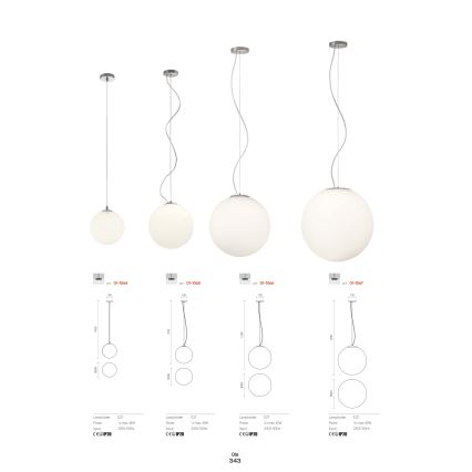 Redo 01-1064 - Hängeleuchte an Schnur OLA 1xE27/42W/230V d 20 cm