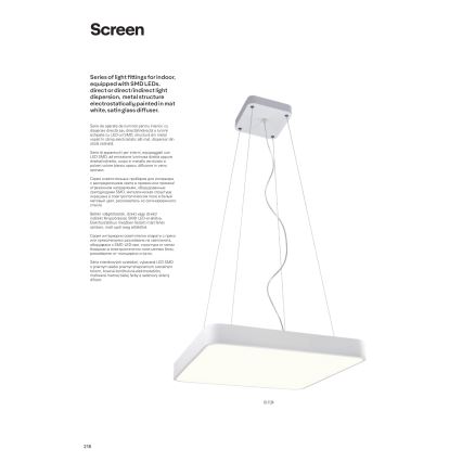Redo 01-1124 - LED Kronleuchter an Kabel SCREEN LED/48W/230V 3000K