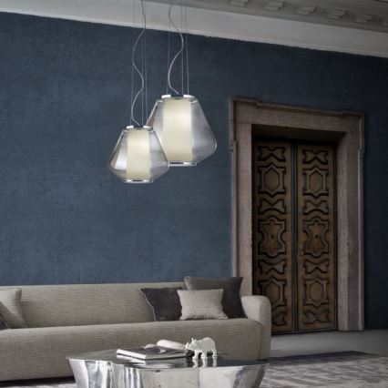 Redo 01-1140 - Hängeleuchte FUSION 1xE27/42W/230V d 38 cm grau