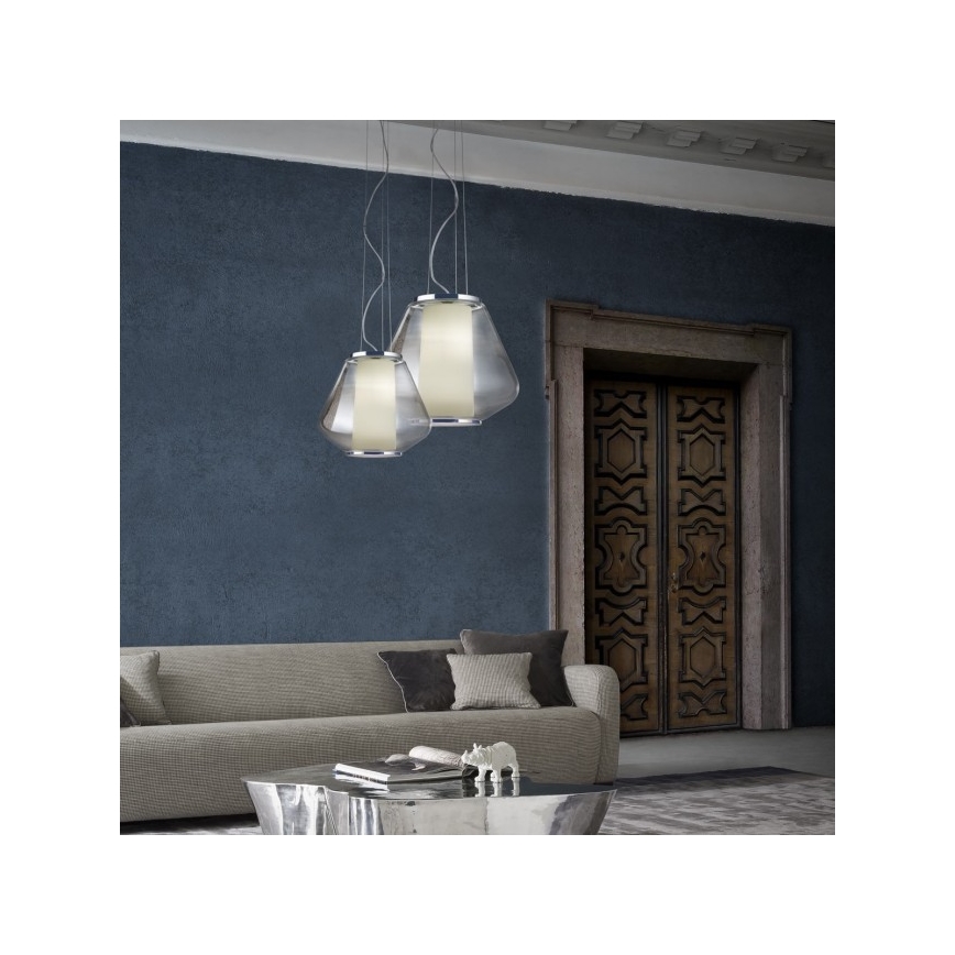 Redo 01-1140 - Hängeleuchte FUSION 1xE27/42W/230V d 38 cm grau
