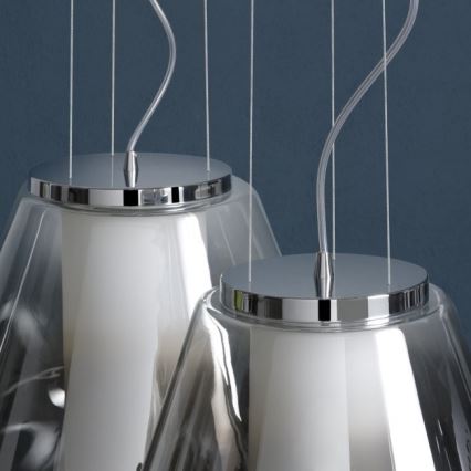 Redo 01-1140 - Hängeleuchte FUSION 1xE27/42W/230V d 38 cm grau