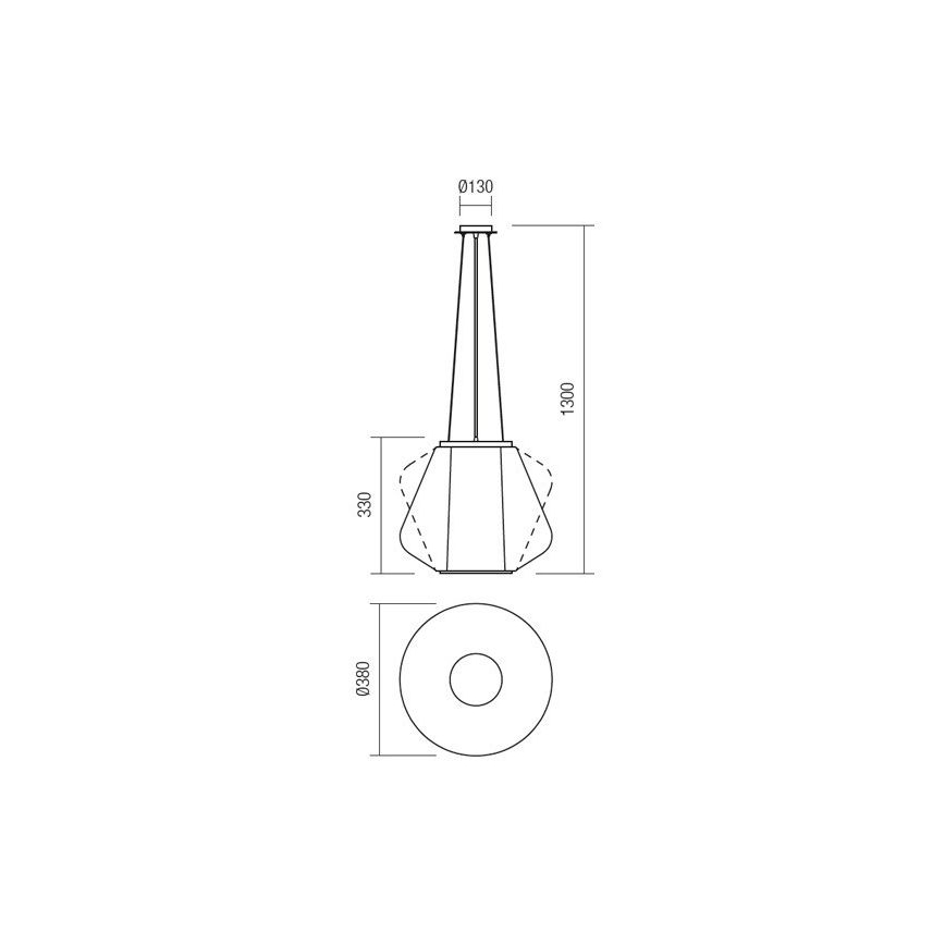Redo 01-1140 - Hängeleuchte FUSION 1xE27/42W/230V d 38 cm grau
