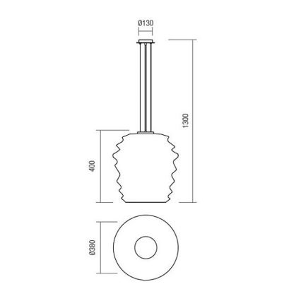Redo 01-1142 - Hängeleuchte MAGMA an Kabel, 1x E27/42W/230V, Ø 38 cm, glänzender Chrom/Weiß