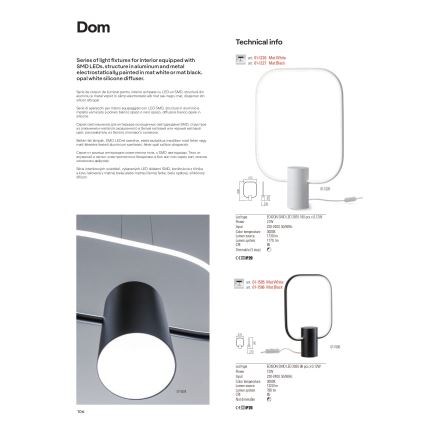 Redo 01-1227 - Dimmbare LED-Tischleuchte DOM LED/21W/230V, schwarz