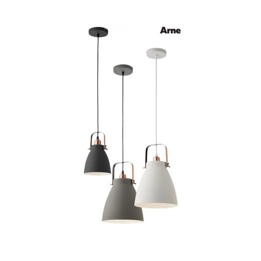 Redo 01-1275 - Hängeleuchte an Schnur ARNE 1xE27/42W/230V grau