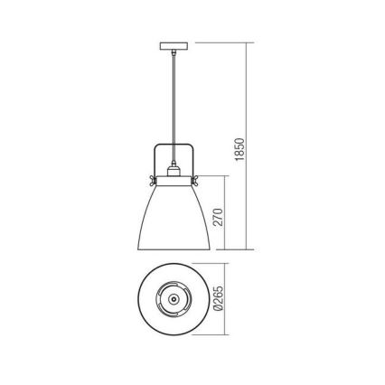 Redo 01-1275 - Hängeleuchte an Schnur ARNE 1xE27/42W/230V grau