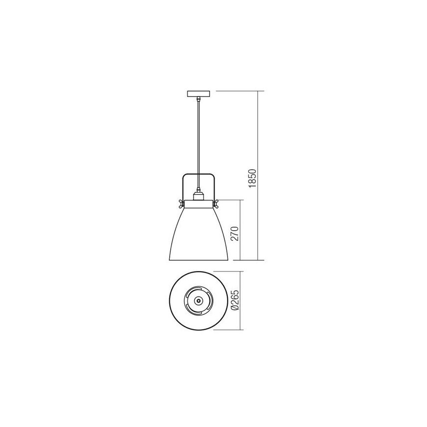 Redo 01-1275 - Hängeleuchte an Schnur ARNE 1xE27/42W/230V grau