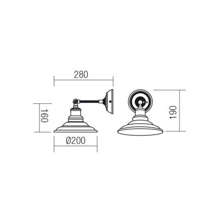 Redo 01-1290 - Wandbeleuchtung SPINNER 1xE27/42W/230V