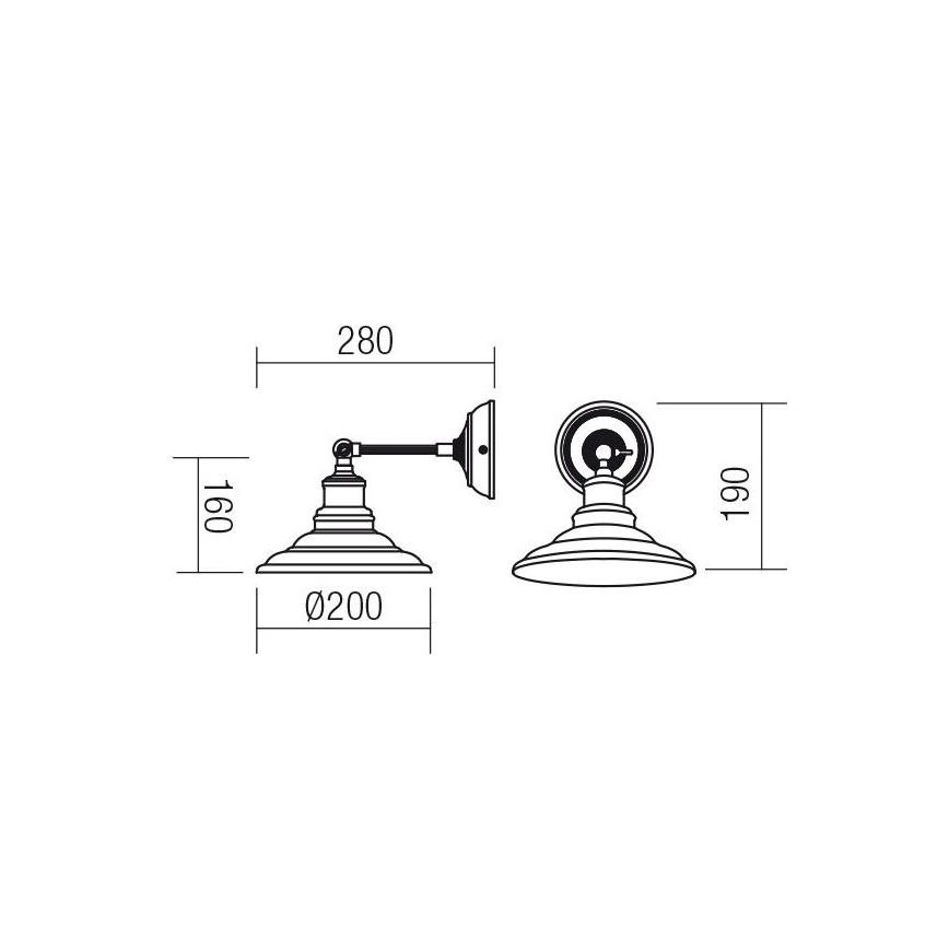Redo 01-1290 - Wandbeleuchtung SPINNER 1xE27/42W/230V