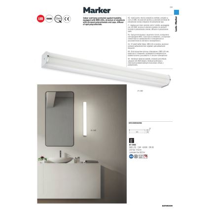 Redo 01-1392 - LED Badezimmer-Wandleuchte MARKER LED/10W/230V IP44