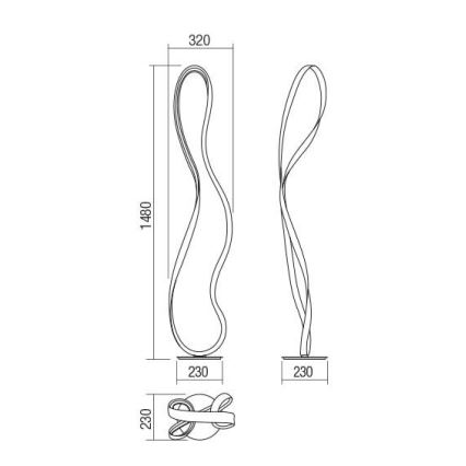 Redo 01-1417 - Dimmbare LED-Stehleuchte NUBO 1xLED/35W/230V weiß