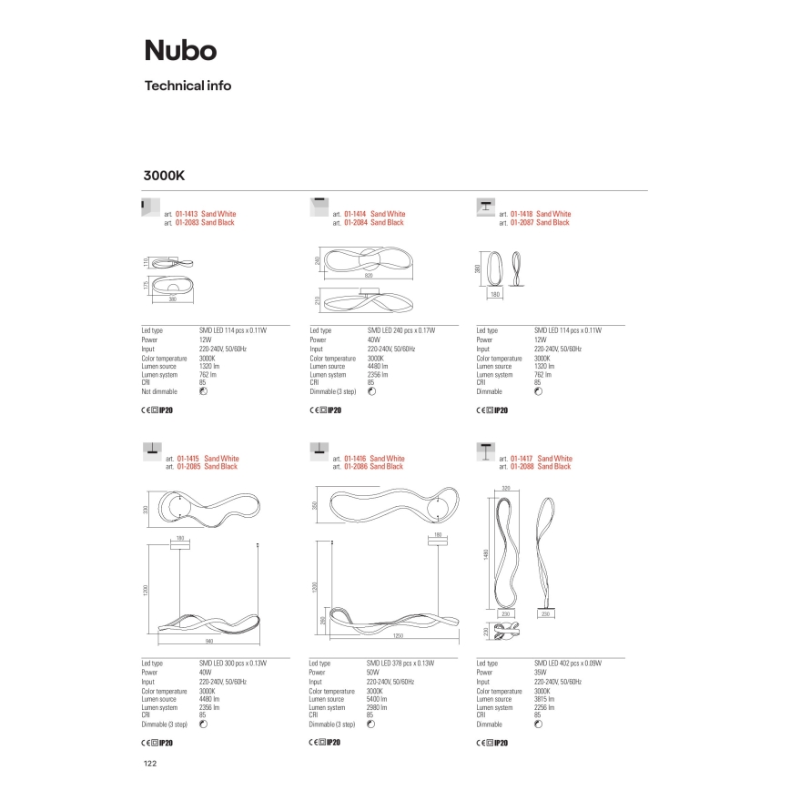 Redo 01-1417 - LED dimmbare Stehlampe NUBO 1xLED/35W/230V weiß