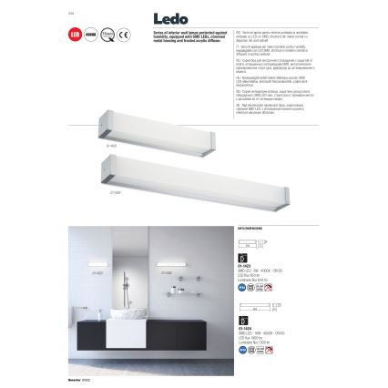 Redo 01-1423 - LED Badezimmer-Wandleuchte LEDO LED/8W/230V IP44