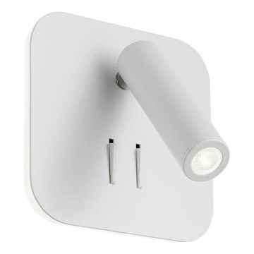 Redo 01-1491 - LED-Wandleuchte QUDA, LED/6W/230V + LED/3W CRI 90, USB, weiß