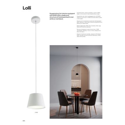 Redo 01-1495 - LED-Pendelleuchte an Kabel LOLLI LED/6W/230V Ø 14 cm weiß