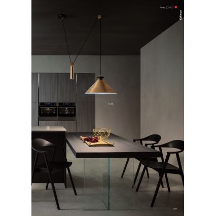 Redo 01-1545 - Hängeleuchte KALIMBA 1xE27/42W/230V d 42 cm Spinne bronzen