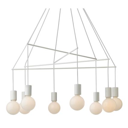 Redo 01-1564 - Kronleuchter mit Kabelaufhängung MIKADO 8xE27/42W/230V Ø 82 cm weiß