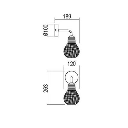 Redo 01-1575 - Wandbeleuchtung EDISON 1xE27/42W/230V