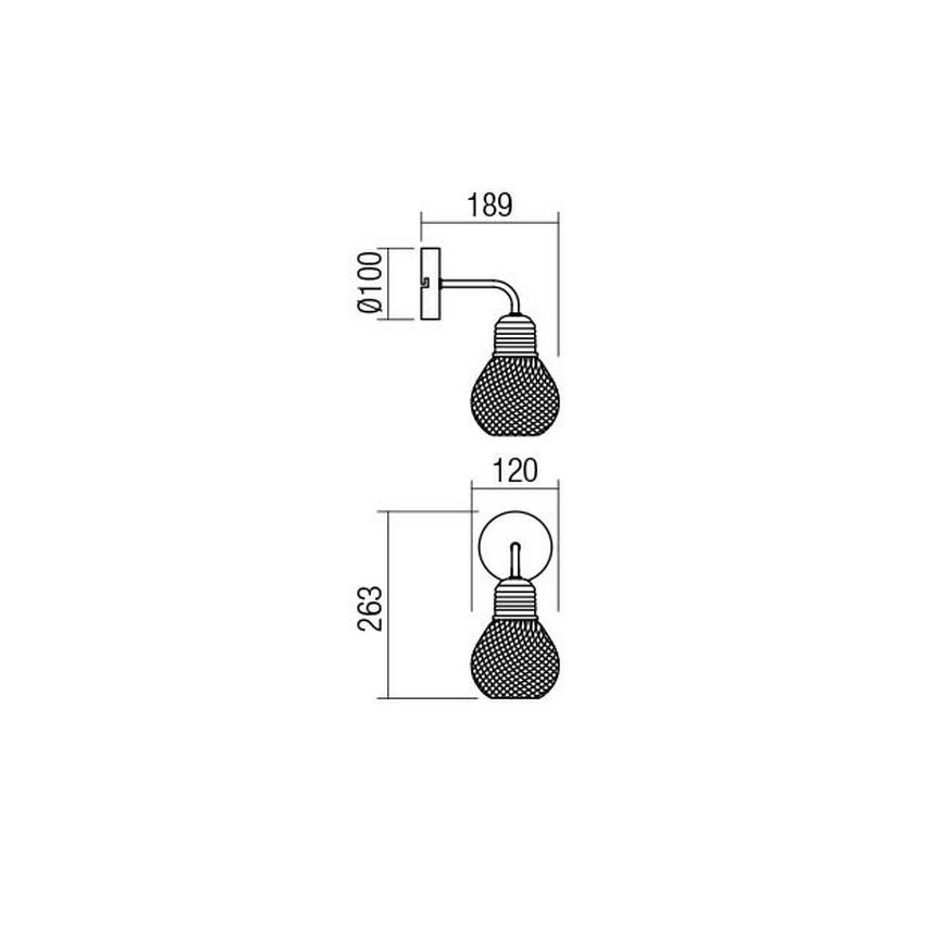Redo 01-1575 - Wandbeleuchtung EDISON 1xE27/42W/230V