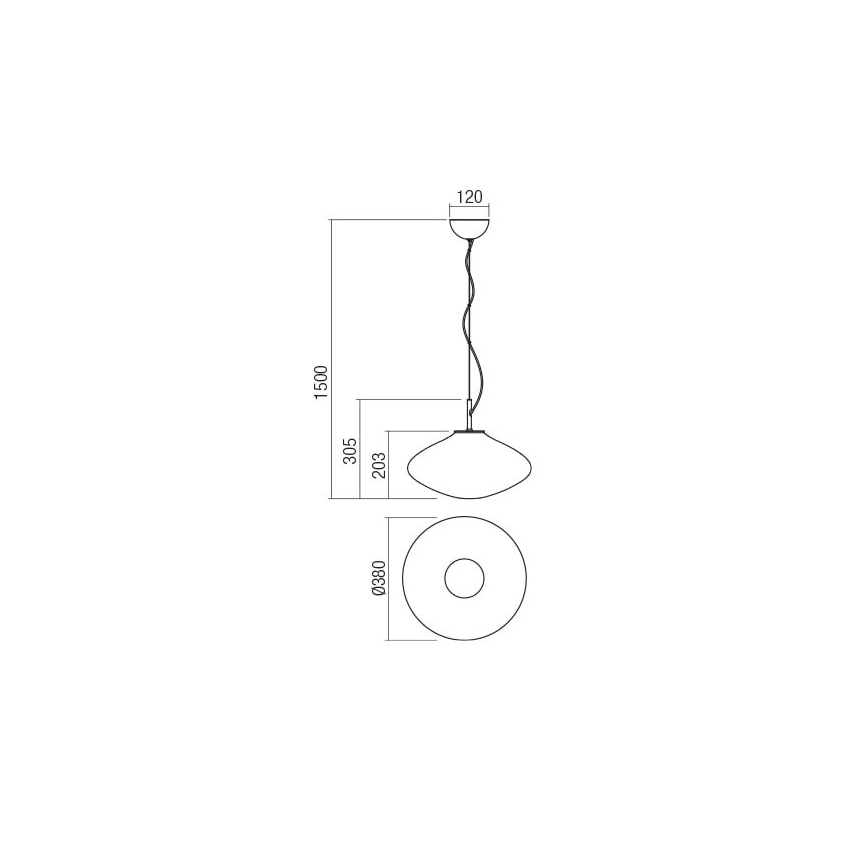 Redo 01-1619 - Hängeleuchte an Schnur ABSOLUTE 1xE27/42W/230V grau