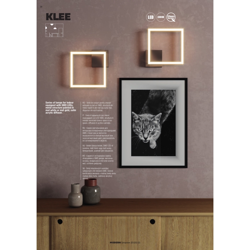 Redo 01-1638 - Dimmbare LED-Deckenleuchte KLEE LED/30W/230V 45x45 cm weiß