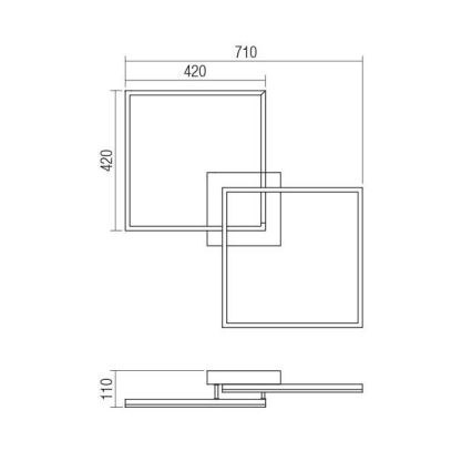 Redo 01-1642 - Dimmbare LED-Deckenleuchte KLEE LED/57W/230V weiß