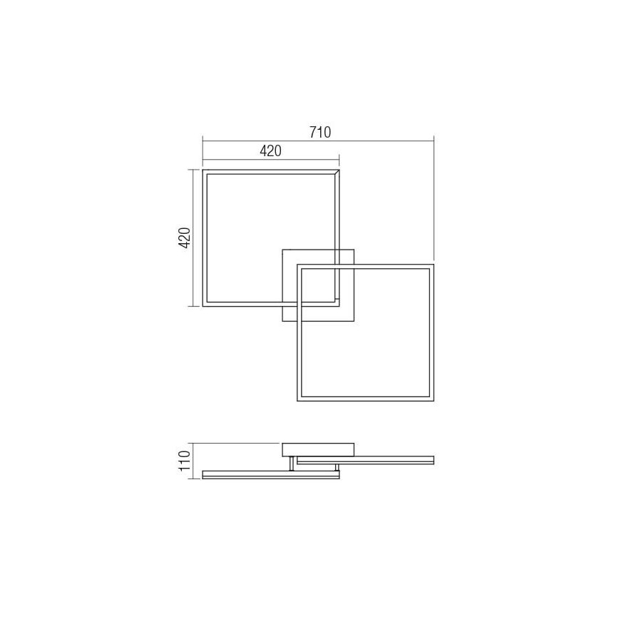 Redo 01-1643 - LED dimmbare Deckenleuchte KLEE LED/57W/230V goldfarben