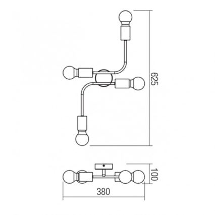 Redo 01-1669 - Deckenleuchte YAK 4xE27/42W/230V