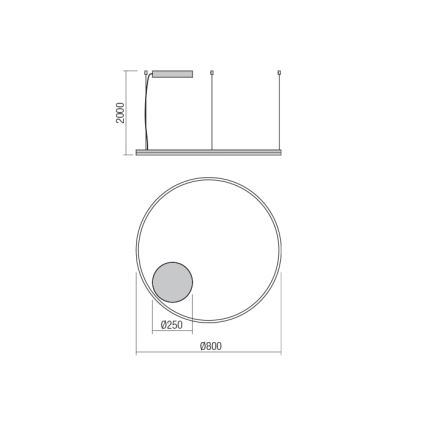 Redo 01-1712 - LED-Kronleuchter an Schnur ORBIT LED/55W/230V