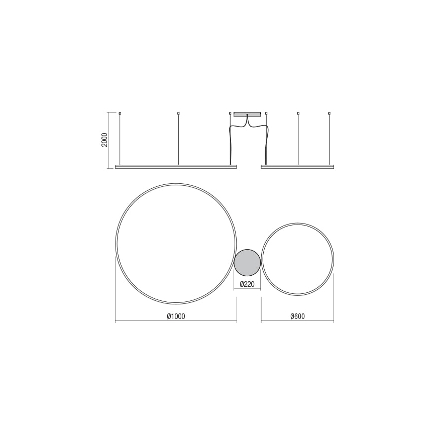 Redo 01-1721 - LED-Kronleuchter an Schnur ORBIT LED/42W + LED/66W/230V