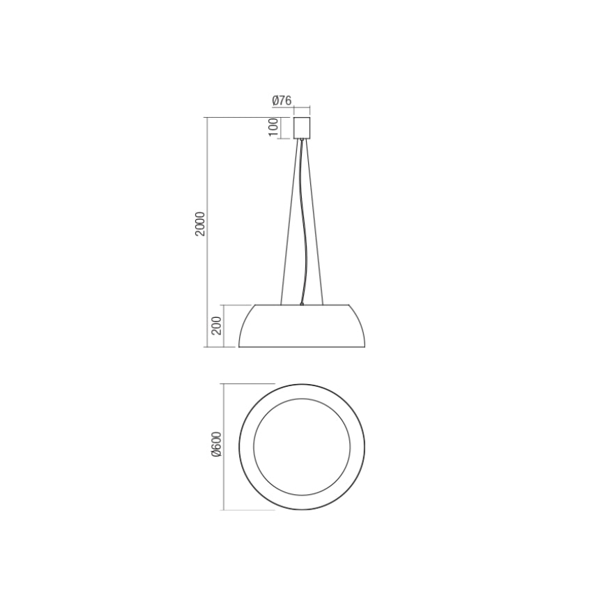 Redo 01-1732 - LED-Hängeleuchte an Schnur BLAIR LED/55W/230V 3000K weiß