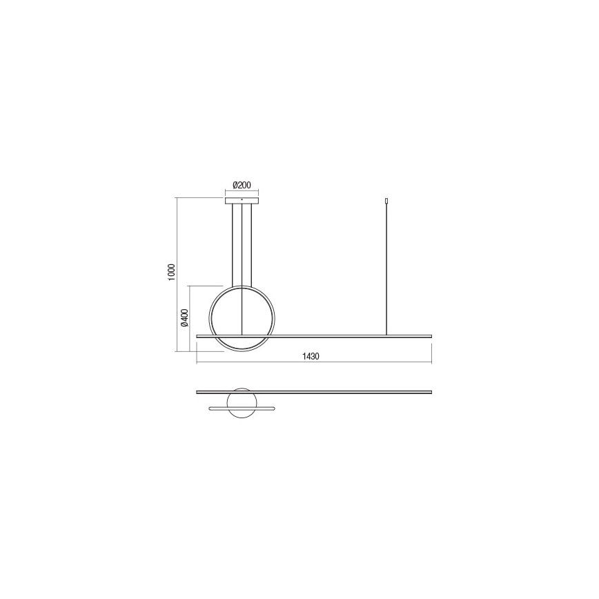 Redo 01-1734 - Dimmbare LED-Hängeleuchte an Schnur GIOTTO LED/46W/230V weiß