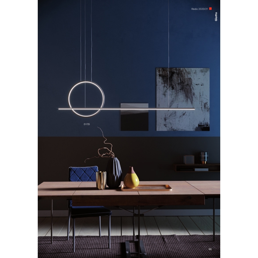 Redo 01-1735 - LED dimmbare Hängeleuchte an Seil GIOTTO LED/46W/230V schwarz