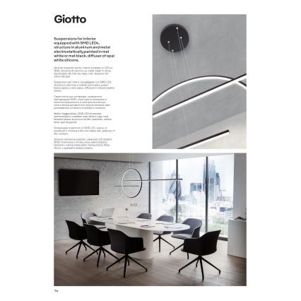 Redo 01-1737 - LED dimmbare Hängeleuchte an Seil GIOTTO LED/56W/230V schwarz