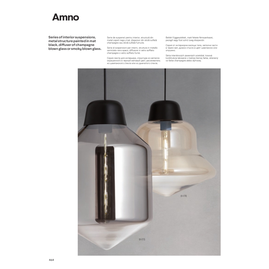 Redo 01-1773 - Hängeleuchte AMNO 1x/E27/42W/230V d 26 cm grau