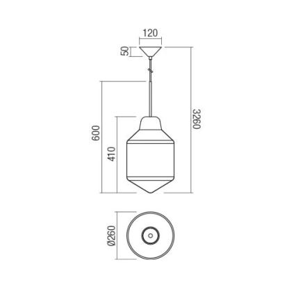 Redo 01-1773 - Pendelleuchte an Kabel AMNO 1xE27/42W/230V Ø 26 cm grau
