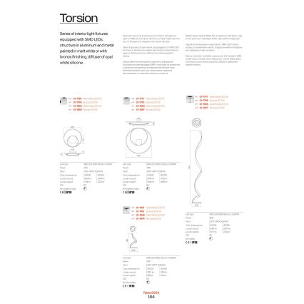 Redo 01-1789 - Dimmbare LED-Wandleuchte TORSION LED/27W/230V weiß