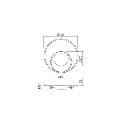 Redo 01-1790 - Dimmbare LED-Wandleuchte TORSION LED/27W/230V bronzen