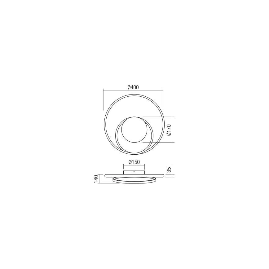 Redo 01-1790 - Dimmbare LED-Wandleuchte TORSION LED/27W/230V bronzen