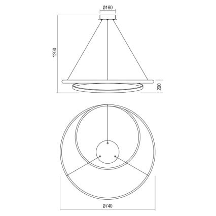 Redo 01-1795 - Dimmbare LED-Hängeleuchte an Schnur TORSION LED/40W/230V d 74 cm weiß