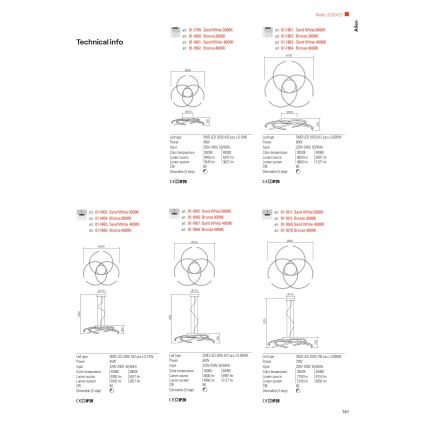 Redo 01-1801 - Dimmbare LED-Deckenleuchte ALIEN LED/60W/230V 3000K d 70 cm weiß