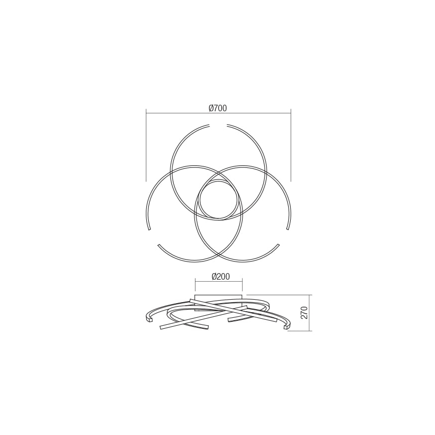 Redo 01-1801 - Dimmbare LED-Deckenleuchte ALIEN LED/60W/230V 3000K d 70 cm weiß