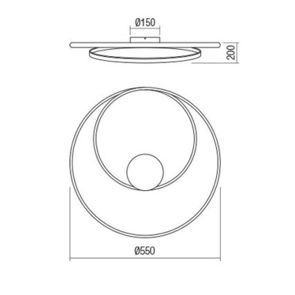 Redo 01-1887 - Dimmbare LED-Deckenleuchte TORSION LED/29W/230V Ø 55 cm bronze