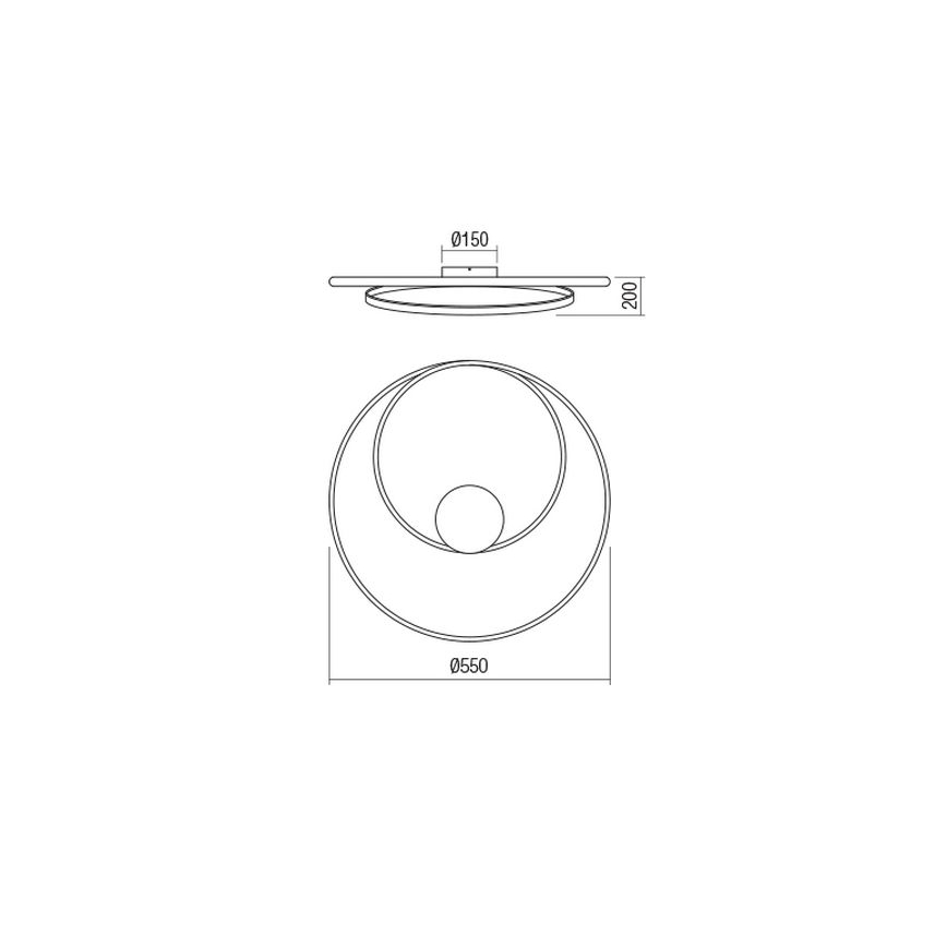 Redo 01-1887 - Dimmbare LED-Deckenleuchte TORSION LED/29W/230V Ø 55 cm bronze