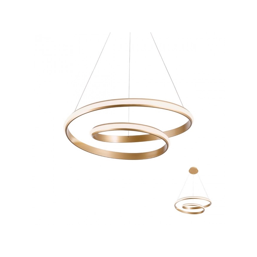 Redo 01-1889 - LED-dimmbarer Pendelleuchter an Drahtseil TORSION LED/29W/230V Ø 55 cm bronzefarben