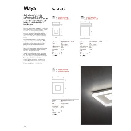 Redo 01-2000 - Dimmbare LED-Deckenleuchte MAYA LED/55W/230V 51x51 cm goldfarben